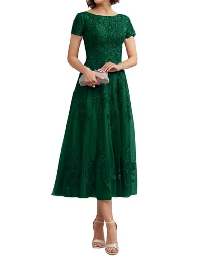 Teelange Tüll für die Brautmutter Ballkleid Spitzenapplikationen Formelle Abendkleider mit Ärmeln A-Linie Abendkleider Elegant für Hochzeit Teelange Tüll für die Brautmutter Ballkleid Spitzenapplikationen Formelle Abendkleider mit Ärmeln A-Linie Abendkleider Elegant für Hochzeit von Infuness