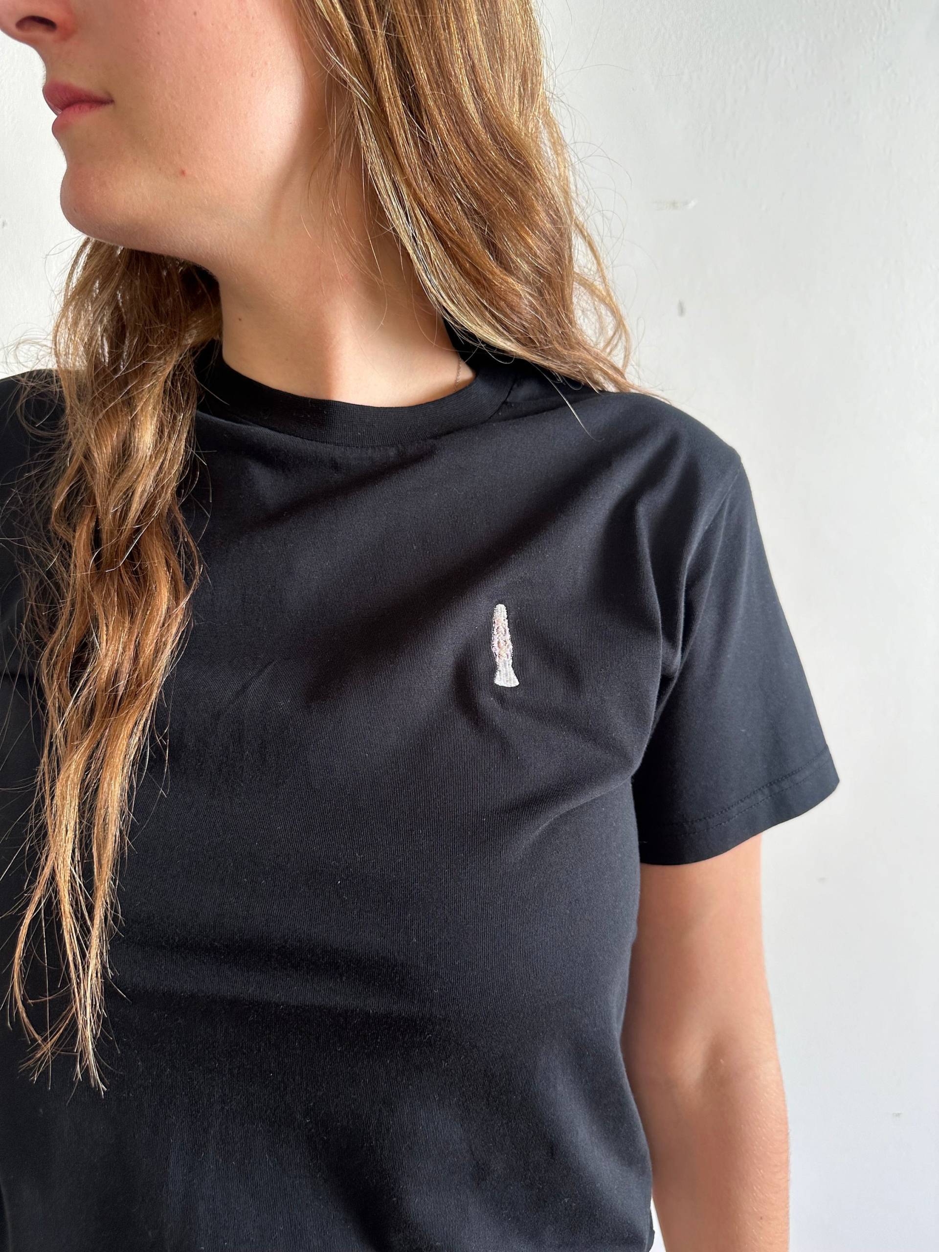 T-Shirt Pullover Unisex Bio-Baumwolle Bestickt Mit Lavalampe | Farbwechselndes Garn von IngeniousDesignAT