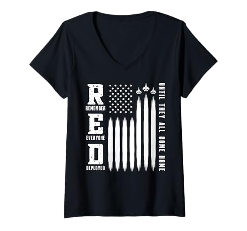 Damen Red Friday Mach Dich daran, DASS alle militärische T-Shirt mit V-Ausschnitt von Ingenius Red Friday Shirts & Geschenke