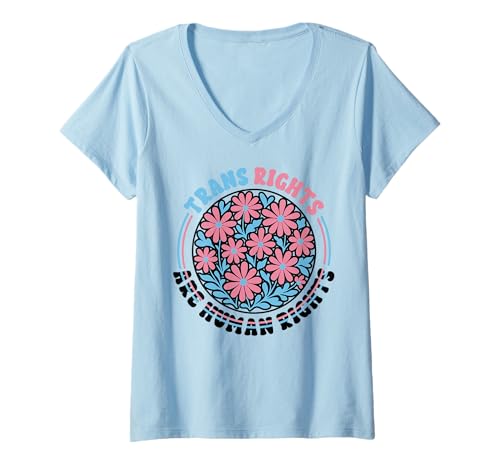 Damen Transgender Pride Month Trans Rights Human Right LGBT Blumen T-Shirt mit V-Ausschnitt Damen Transgender Pride Month Trans Rights Human Right LGBT Blumen T-Shirt mit V-Ausschnitt von Ingenius Transgender -Rechte Blumenhemden & Gifts