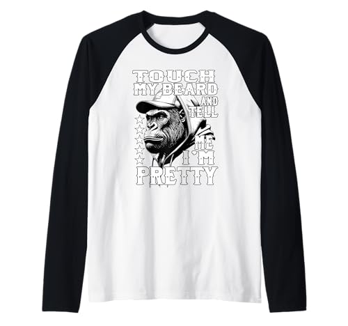 Herren Lustiger bärtiger AFFE Touch Mein Bart Sag es Mir, ich Bin Raglan von Ingenius bärtige Affenhemden und Geschenke