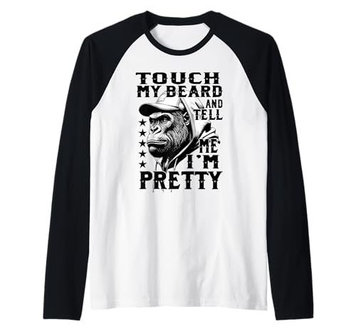 Herren Lustiger bärtiger AFFE Touch Mein Bart Sag es Mir, ich Bin Raglan von Ingenius bärtige Affenhemden und Geschenke