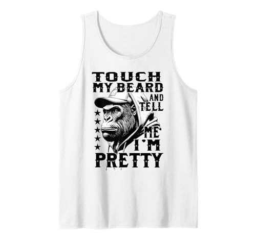 Herren Lustiger bärtiger AFFE Touch Mein Bart Sag es Mir, ich Bin Tank Top von Ingenius bärtige Affenhemden und Geschenke