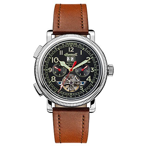Ingersoll Men's The Bloch Automatic Watch withSchwarz Dial andBraun Leather Strap I02602 von Ingersoll