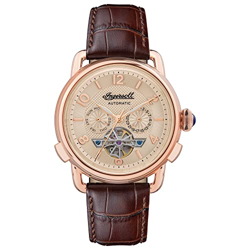 Ingersoll Men's The New England Automatic Watch with Cream Dial and Brown Leather Strap I00901B von Ingersoll