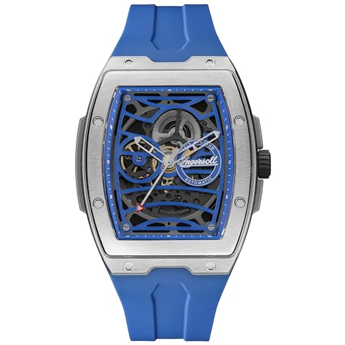 Ingersoll The Challenger 42 mm Automatic Herrenuhr mit blauem Ziffernblatt und blauem PU Armband I12308 von Ingersoll