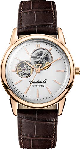 Ingersoll The New Haven Mens Automatic Watch I07301 with a White/Silver Dial and a Brown Genuine Leather Band von Ingersoll