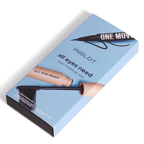 Inglot All Eyes Need Augen Make-up Set | Mascara und Eyeliner | Lang Anhaltend | Wasserfest | Ausdrucksstarke Augen | Perfektes Make-up | Farbe Schwarz von Inglot