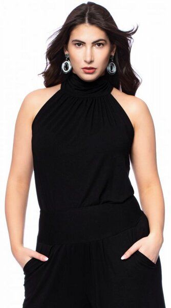 Ingoria COSMA Neckholder Blusentop mit Schluppe (Uni) von Ingoria