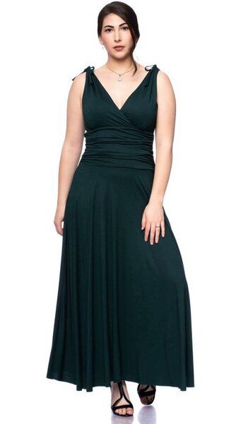 Ingoria VERIA Maxi Kleid in Wickeloptik mit gerafftem Taillenbund von Ingoria