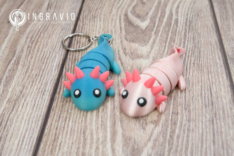 Flexi-Schlüsselanhänger Axolotl - Niedliches 3D-Tier Aus Pla Perfektes Geschenk Flexi-Schlüsselanhänger Axolotl - Niedliches 3D-Tier Aus Pla Perfektes Geschenk von Ingravio