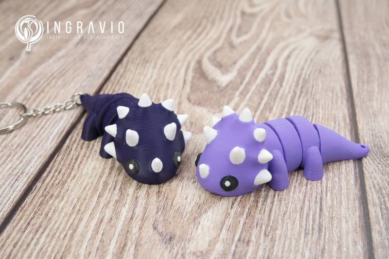 Flexi-Schlüsselanhänger Triceratops - Niedliches 3D-Tier Aus Pla Perfektes Geschenk von Ingravio