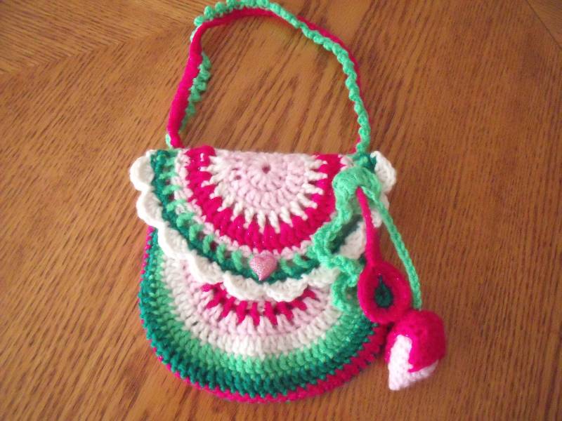 Kinder Häkelblumen Handtasche von IngridstreasuresShop