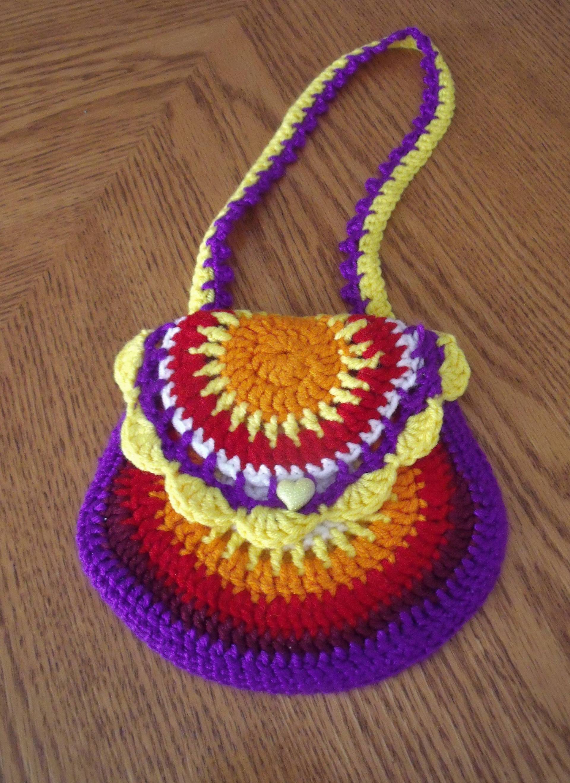 Kinder-Häkeln-Regenbogen-Handtasche von IngridstreasuresShop