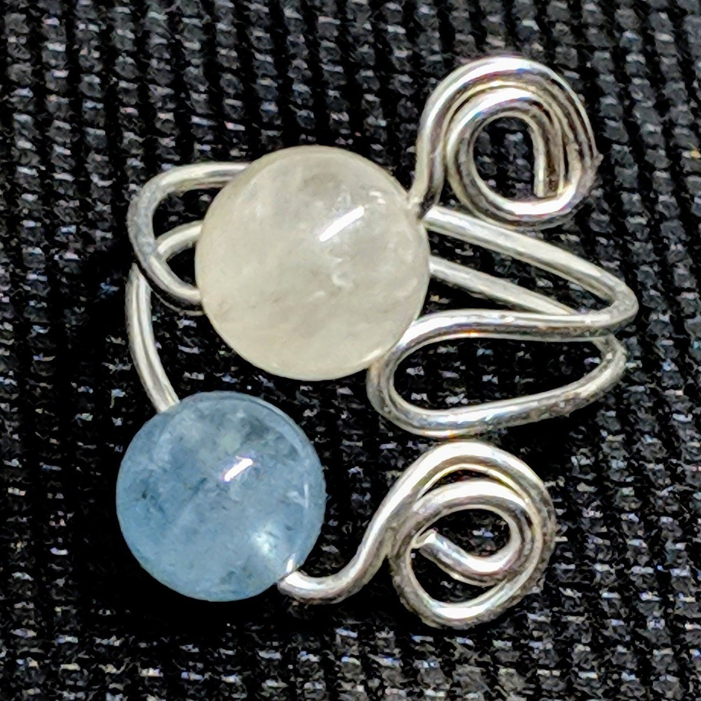 Aquamarin Und Morganit Sterling Silberring, Verstellbar Handgefertigte Blass Rosa Blauen Edelstein-Ring Aquamarin Und Morganit Sterling Silberring, Verstellbar Handgefertigte Blass Rosa Blauen Edelstein-Ring von InheritedTaste