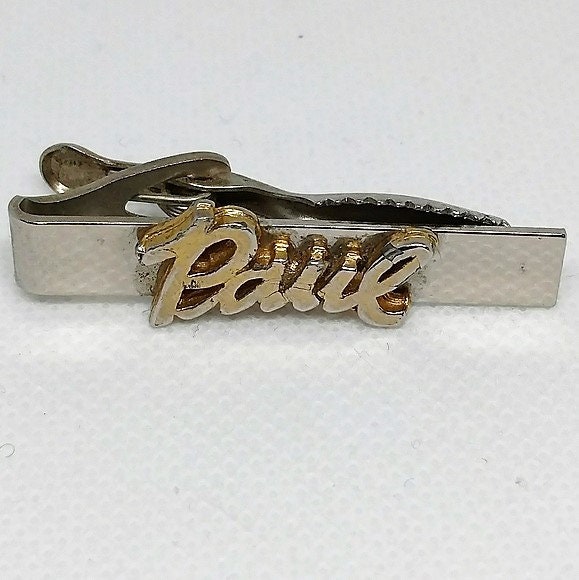 Paul Tie Bar/Krawatte Spange Mid-Century Vintage Silber Und Gold-Ton-Namen Krawattenklammer Geschenk Für Paul Tie Bar/Krawatte Spange Mid-Century Vintage Silber Und Gold-Ton-Namen Krawattenklammer Geschenk Für von InheritedTaste