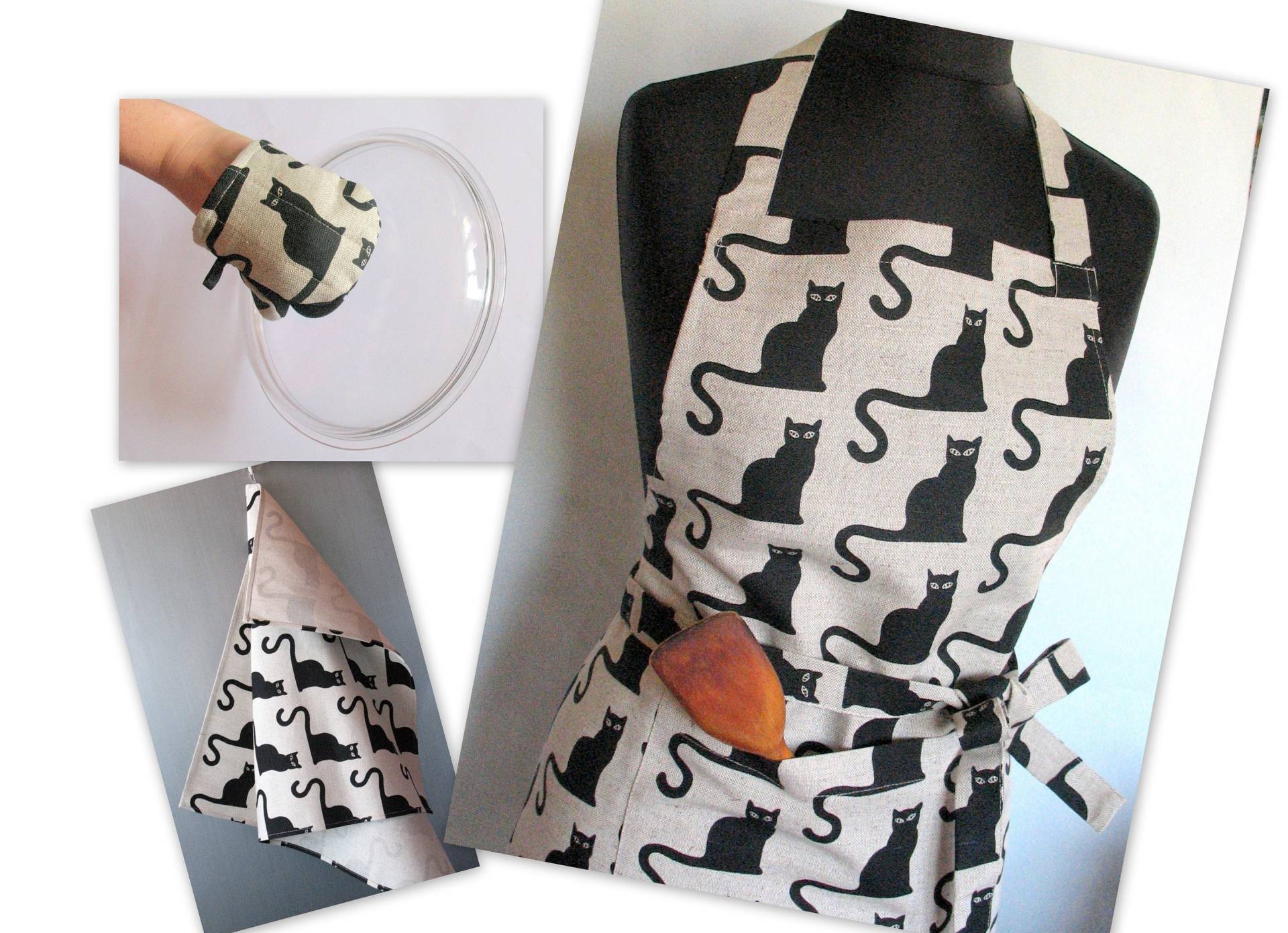 Leinen Schürze Küchenwäsche Küchen Set von Iniavei