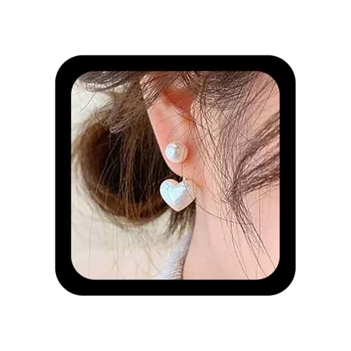 Inilbran Bohème Perle Herz Ohr Jacke Ohrringe Gold Perle Ohrringe Vintage Liebe Herz Ohrstecker Ohrringe Hochzeit Perle Vorne Zurück Ohrringe Schmuck Für Frauen Und Mädchen von Inilbran