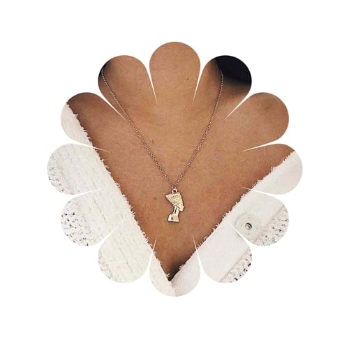 Inilbran Boho Ägyptische Königin Halskette Vintage Ägyptischen Pharao Anhänger Halskette Nofretete Kopf Choker Halskette Alte Königin König Nofretete Halskette Kette Schmuck Für Frauen Und Mädchen von Inilbran