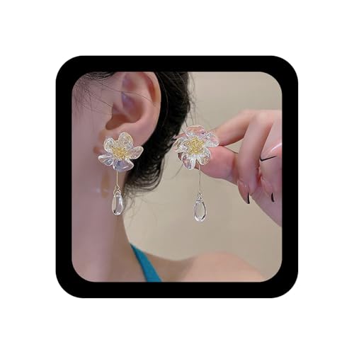 Inilbran Boho Acryl Blume Ohrringe Vintage Harz Blume Tropfen Ohrringe Teardrop Kristall Ohrring Transparent Floral Ohrring Für Frauen Aussage Schmuck von Inilbran
