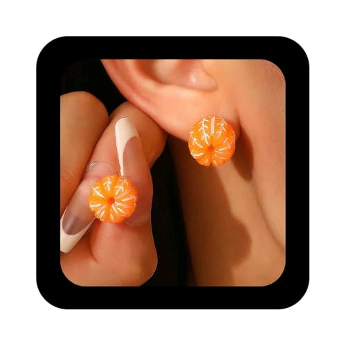 Inilbran Boho Acryl Orange Obst Ohrringe Harz Lebensechte Früchte Lebensmittel Ohrringe Orange Zierlich Fruchtig Niedlich Ohrstecker Für Frauen von Inilbran