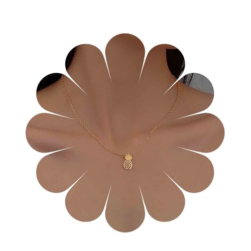 Inilbran Boho Ananas Choker Halskette Vintage Ananas Halskette Choker Gold Ananas Anhänger Halskette Winzige Ananas Halskette Kettenschmuck Für Frauen Und Mädchen von Inilbran