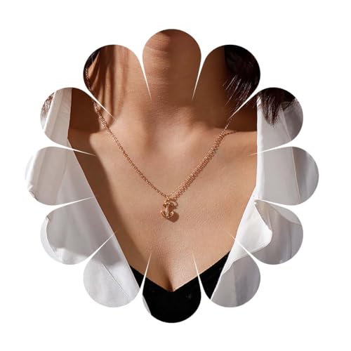 Inilbran Boho Anker Choker Halskette Vintage Boot Anker Halskette Gold Meer Anker Anhänger Halskette Minimalistische Anker Kette Halskette Schmuck Für Frauen Und Mädchen von Inilbran