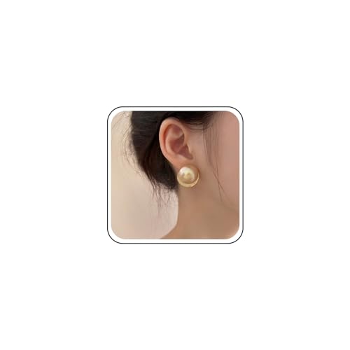 Inilbran Boho Ball Große Ohrringe Vintage Halbkugel Ohrstecker Ohrringe Gold Gebürstet Knopf Aussage Ohrringe Minimalistische Runde Ohrringe Schmuck Für Frauen Und Mädchen von Inilbran