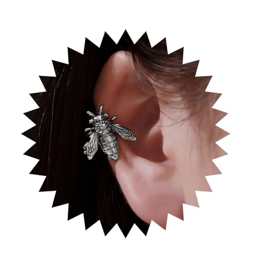 Inilbran Boho Biene Ohrmanschette Ohrringe Vintage Honigbiene Manschette Knorpel Ohrringe Silber Hummel Manschette Clip Auf Ohrringe 3d Biene Kein Piercing Clip Ohrringe Schmuck Für Frauen Und Mädchen von Inilbran