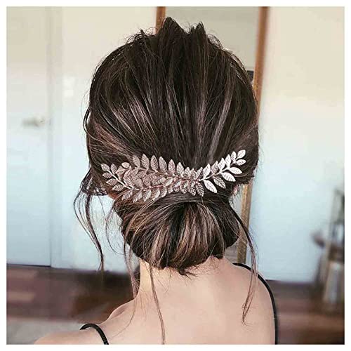 Inilbran Boho Blatt Haar Kamm Goldblatt Braut Haar Kamm Haarspangen Olivenzweig Haar Kamm Kopfstück Vintage Blatt Kamm Haarspange Für Frauen Hochzeit Kopfstücke Braut Haar Zubehör von Inilbran