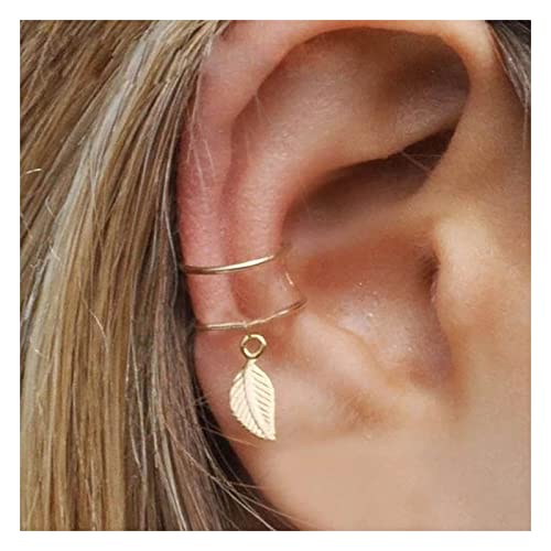 Inilbran Boho Blatt Ohr Manschette Wrap Ohrring C Form Knorpel Manschette Ohrringe Gold Ohr Manschette Kletterer Ohrringe Blatt Nicht Piercing Ohr Clip Manschette Wrap Ohrringe Schmuck Für Frauen von Inilbran