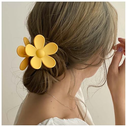 Inilbran Boho Blume Kralle Clips Große Blume Starken Halt Kiefer Clips Nicht Rutschen Floral Barrette Starken Halt Dekorative Haar-Accessoires Für Frauen Kopfschmuck (gelb) von Inilbran