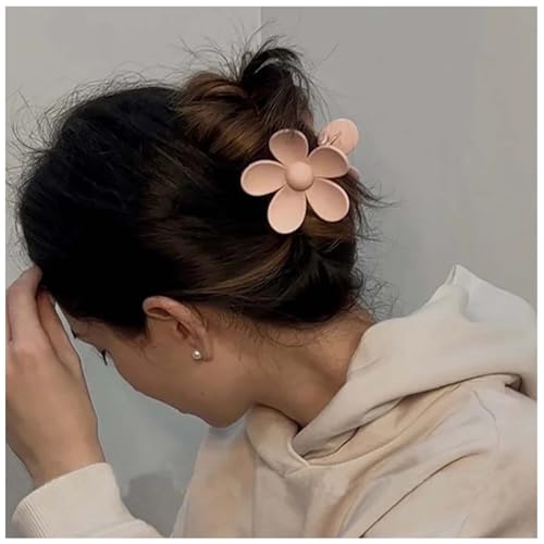 Inilbran Boho Blume Kralle Clips Große Blume Starken Halt Kiefer Clips Nicht Rutschen Floral Barrette Starken Halt Dekorative Haar-Accessoires Für Frauen Kopfschmuck (nackt Rosa) von Inilbran