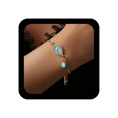 Inilbran Boho Böse Auge Hand Armband Vintage Dämon Auge Armbänder Hellblaue Augen Sklave Kette Armband Einstellbar Hand Geschirr Link Armbänder Schmuck Für Frauen von Inilbran