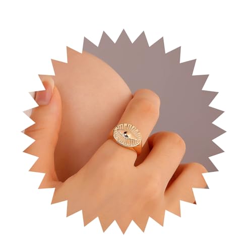 Inilbran Boho Böse Auge Ring Vintage Dämon Auge Fingerringe Gold Auge Wrap Ringe Einstellbar Stapeln Ringe Schmuck Für Frauen Und Mädchen von Inilbran