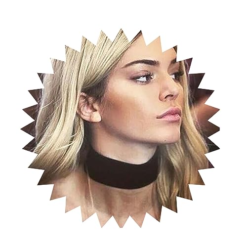 Inilbran Boho Breiter Samt Choker - Schwarzer Wildleder Kragen Halskette - Vintage Satinband Punk Schmuck für Frauen und Mädchen von Inilbran