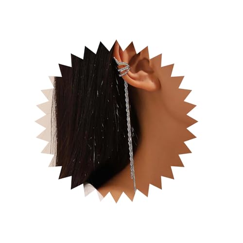 Inilbran Boho Clip Ohrringe Silber Lange Quaste Baumeln Ohrringe Vintage Knorpel Clip Quaste Tropfen Ohrringe No Pierced Minimalistische Ohrringe Schmuck Für Frauen Und Mädchen von Inilbran