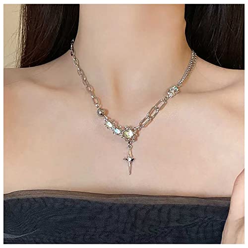 Inilbran Boho Cz Star Choker Halskette Vintage Mondstein Büroklammer Halskette Kugel Kreis Kette Halskette Kristall Kreuz Anhänger Halskette Schmuck Für Frauen Und Mädchen von Inilbran