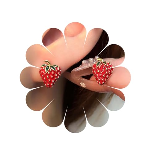 Inilbran Boho Erdbeere Ohrstecker Vintage Niedliche Erdbeere Ohrringe Rote Frucht Erdbeere Ohrringe Personalisierte Kleine Erdbeere Ohrringe Schmuck Für Frauen Und Mädchen von Inilbran