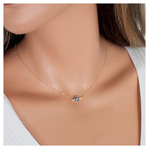 Inilbran Boho Evil Eye Choker Halskette Gold Evil Eye Halskette Choker Vintage Dämonenauge Halskette Kette Minimalismus Blaues Auge Halskette Kette Schmuck für Frauen und Mädchen Amulett Geschenke von Inilbran