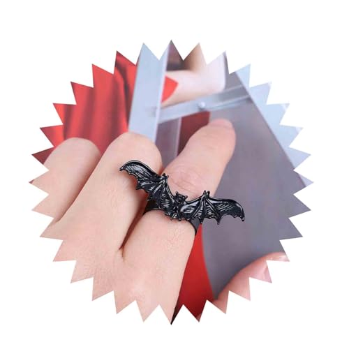 Inilbran Boho Fliegende Fledermaus Ringe Vintage Fledermaus Offene Ringe Punk Schwarze Fledermaus Ringe Gothic Fledermaus Einstellbar Stapeln Ringe Schmuck Für Frauen Und Mädchen von Inilbran