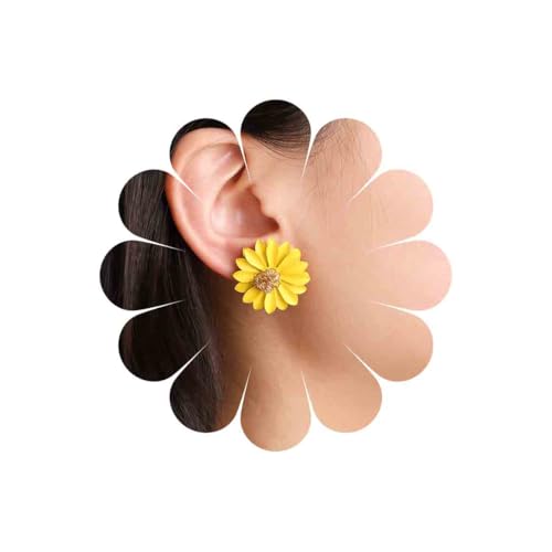 Inilbran Boho Gelbe Gänseblümchen Ohrringe Vintage Blumen Ohrringe Gelbe Blume Ohrstecker Personalisierte Blume Blütenblatt Ohrringe Schmuck Für Frauen von Inilbran