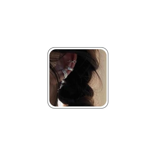 Inilbran Boho Geschichtet Clip Manschette Ohrringe Vintage Knorpel Clip Ohrringe Silber Wrap Hoop Ohrringe Suspension Halbe Ohrringe Kein Piercing Manschette Ohrringe Schmuck Für Frauen Und Mädchen von Inilbran