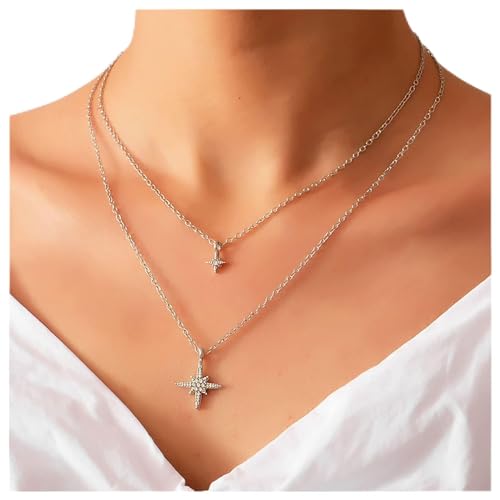 Inilbran Boho Geschichtet Kristall Northstar Choker Halskette Silber Strass Northstar Halskette Choker Vintage Stern Anhänger Halskette Funkelnde Cz Kristall Stern Halskette Kette Schmuck Für Frauen Inilbran Boho Geschichtet Kristall Northstar Choker Halskette Silber Strass Northstar Halskette Choker Vintage Stern Anhänger Halskette Funkelnde Cz Kristall Stern Halskette Kette Schmuck Für Frauen von Inilbran
