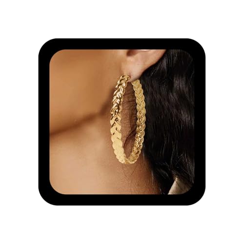 Inilbran Boho Große Gehämmerte Kreis Tropfen Ohrringe Gold Hohlen Strukturierten Kreis Baumeln Ohrringe Vintage Großen Kreis Huggies Reifen Ohrringe Geometrischen Kreis Ohrstecker Ohrringe Schmuck von Inilbran