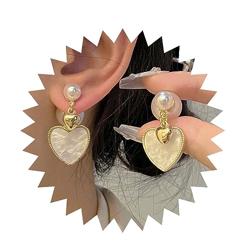 Inilbran Boho Herz Perlen Ohrringe Vintage Acryl Herz Baumeln Ohrringe Gold Puffy Herz Tropfen Ohrringe Personalisierte Perle Ohrstecker Schmuck Für Frauen Und Mädchen von Inilbran