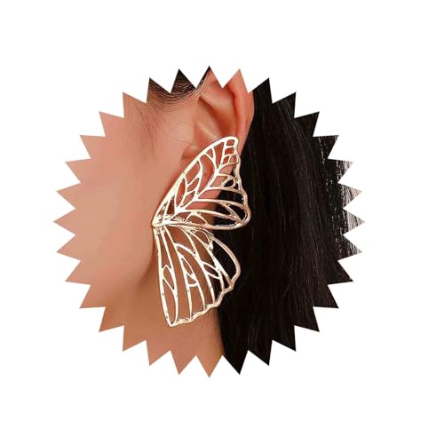 Inilbran Boho Hohle Schmetterlingsflügel Ohrringe Gold Große Schmetterlingsohrringe Vintage Übertriebene Ohrstecker Halbe Schmetterlingsflügel Tropfenohrringe Schmuck Für Frauen Und Mädchen von Inilbran