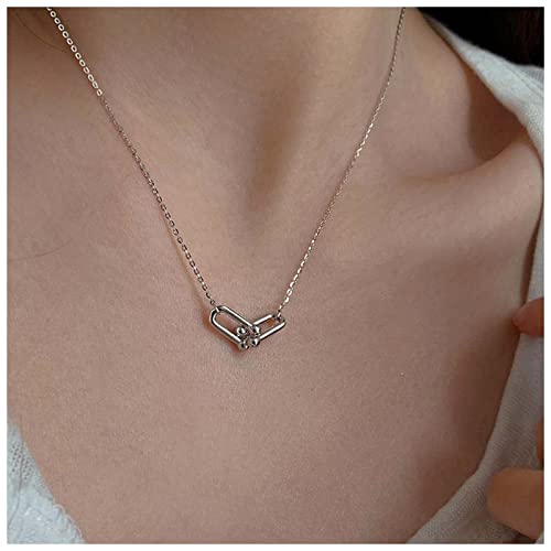 Inilbran Boho Hufeisen Choker Halskette Vintage U Form Anhänger Halskette Silber Doppelkreis Reifenkette Minimalistische Hufeisen Halskette Kette Schmuck Für Frauen Und Mädchen von Inilbran