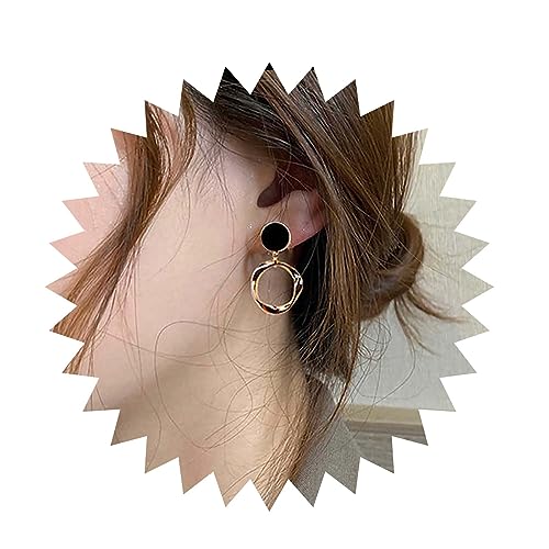 Inilbran Boho Kreis Baumeln Ohrringe Vintage Kreis Onyx Ohrringe Harz Schwarz Ohrstecker Personalisierte Hohlen Kreis Ohrringe Schmuck Für Frauen Und Mädchen von Inilbran