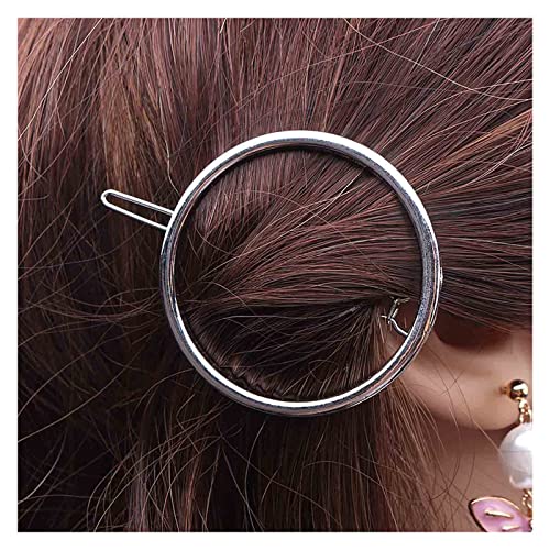 Inilbran Boho Kreis Haarspange Silber Kreis Haarnadel Clip Vintage Hohlkreis Haarspange Clip Minimalistisches Geometrisches Kopf Clip Zubehör für Frauen und Mädchen Kopfschmuck von Inilbran